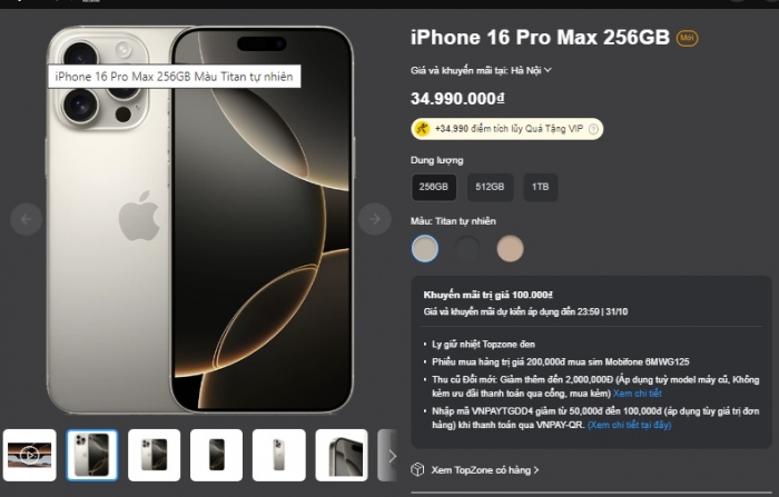 het cao diem iphone 16 pro max chinh hang vn a re nhat da ha nhiet vai trieu galaxy s24 ultra lo 1